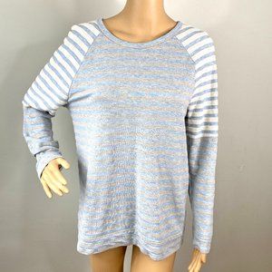 Lou & Grey French Terry Striped Pullover Sweater M